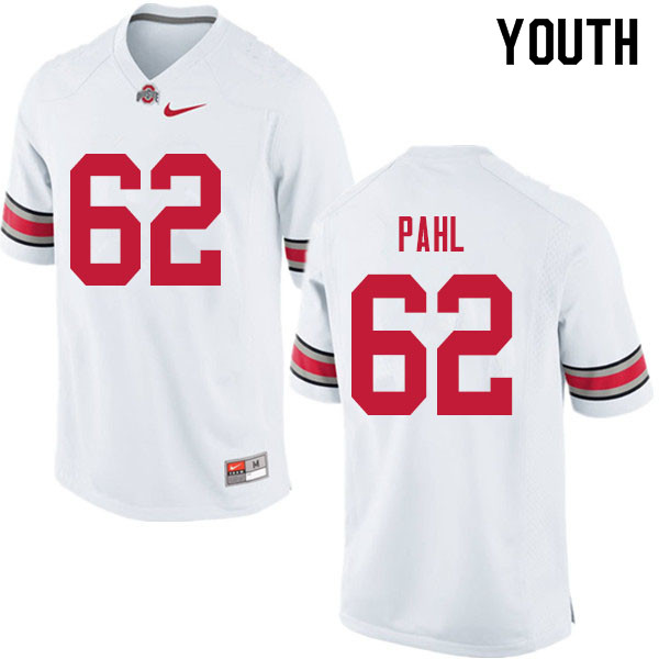 Ohio State Buckeyes Brandon Pahl Youth #62 White Authentic Stitched College Football Jersey